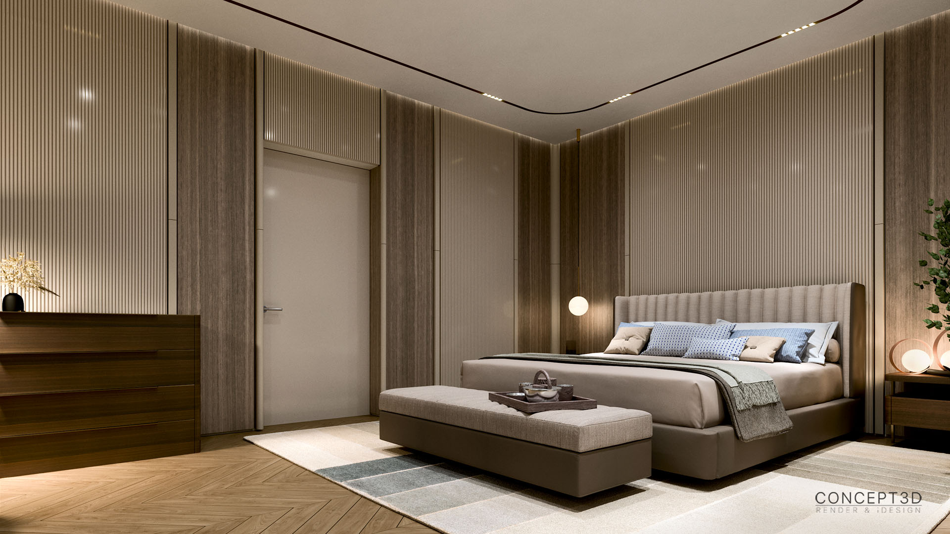 Render Interior Luxury Master Bedroom