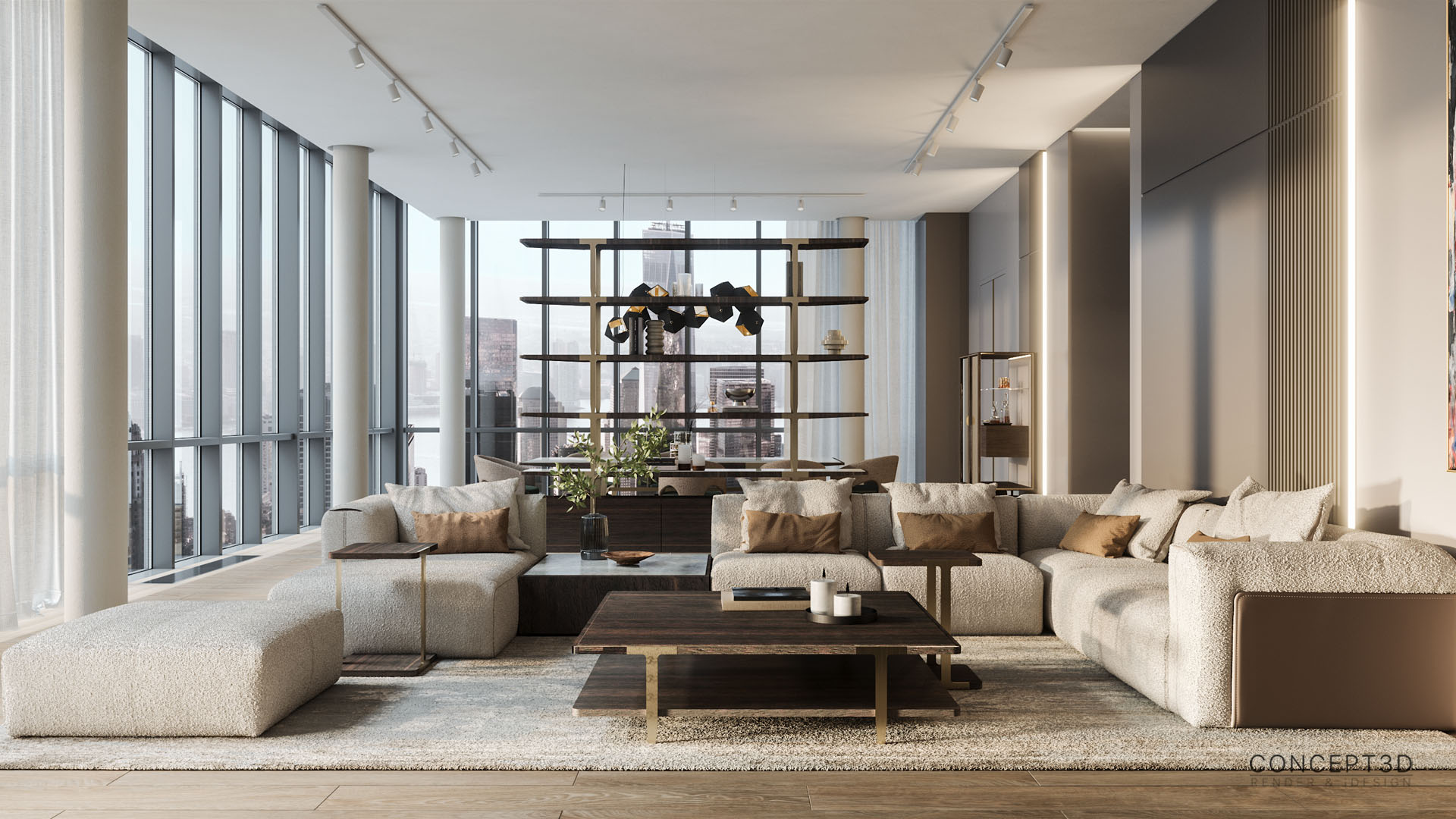 Render Interior Luxury Living Room